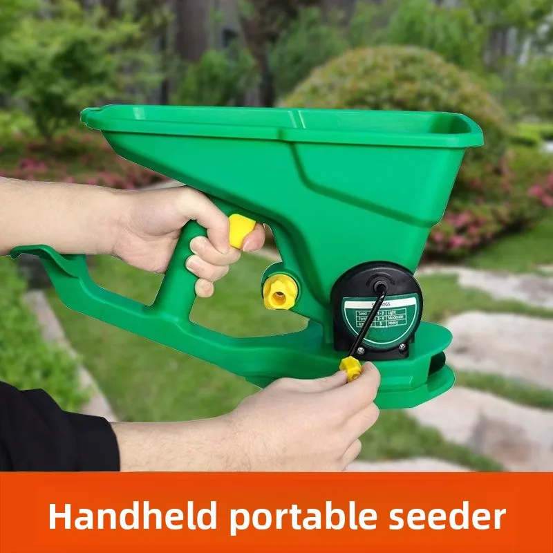 Hand Crank Seed Spreader Portable Garden Seeder for Lawn Grass Vegetable Wheat Granular Fertilizer Sowing