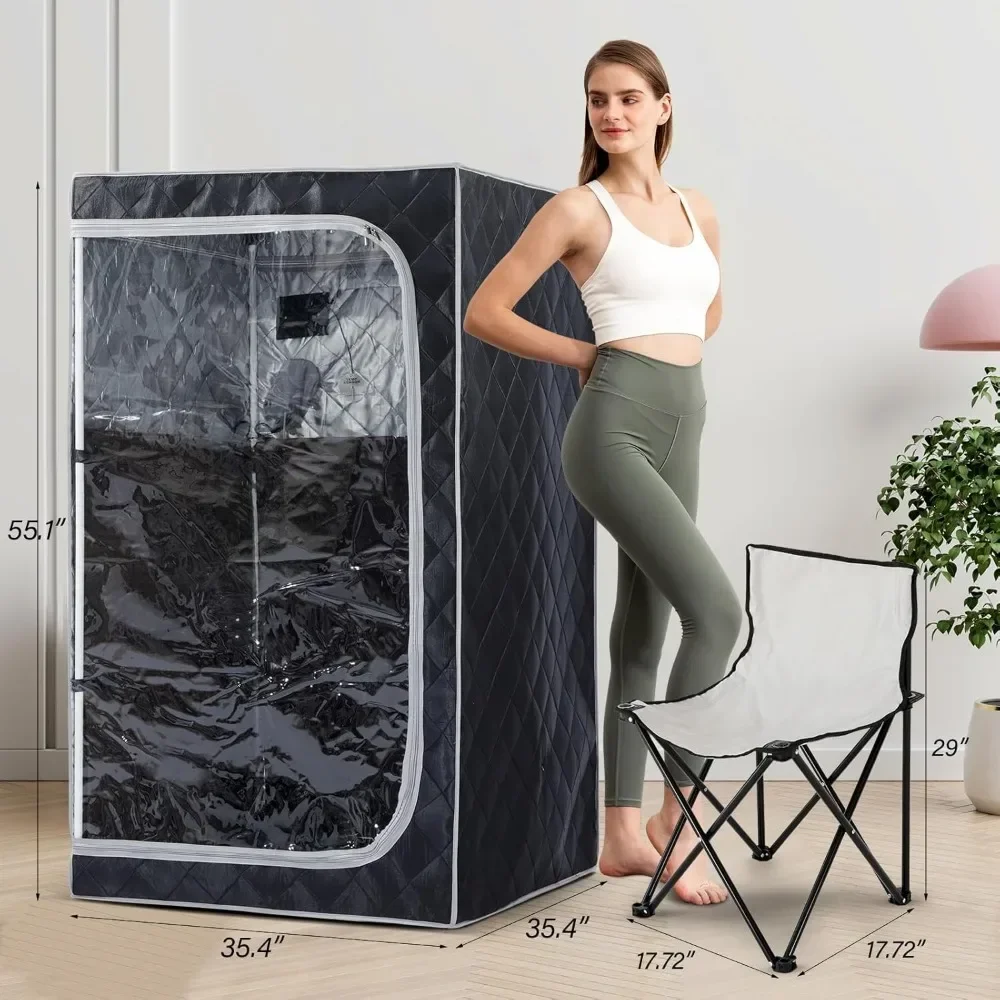 Sauna infrarouge portable pleine grandeur, spa à domicile, gère la thérapie par bœuf, chaise portable renforcée, fenêtre transparente avant complète