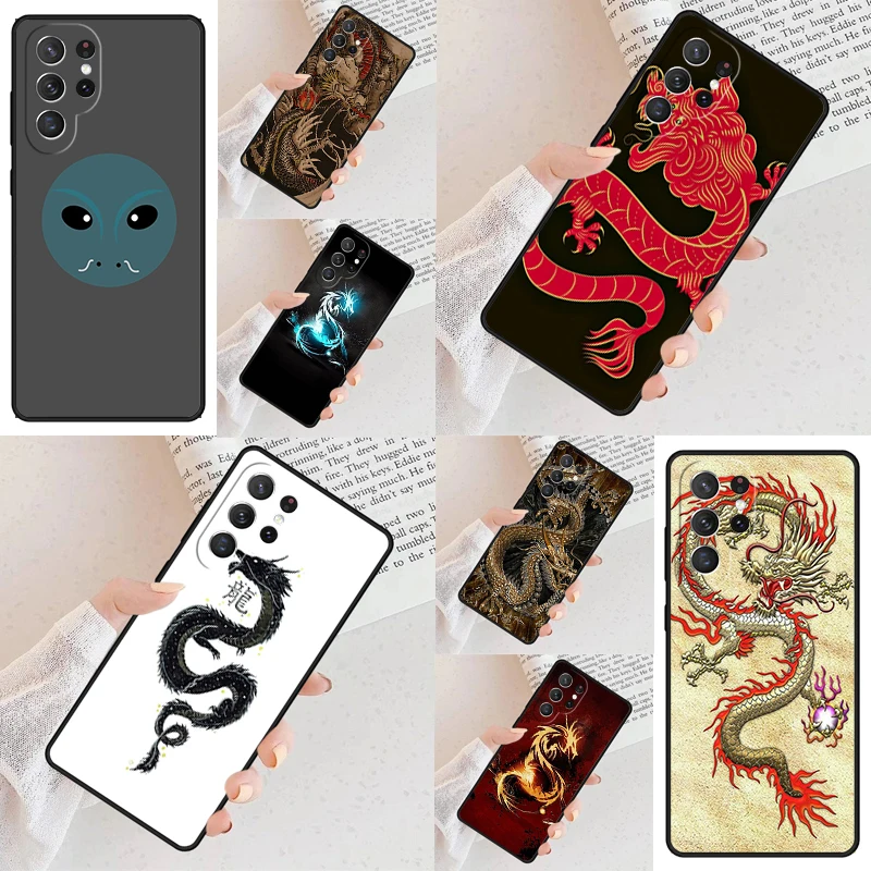 The Chinese Zodiac Dragon Shell Colorful Phone Case For Samsung Galaxy S24 S23 S22 S21 Ultra Note 10 Pro S20 Plus FE S9 Cover