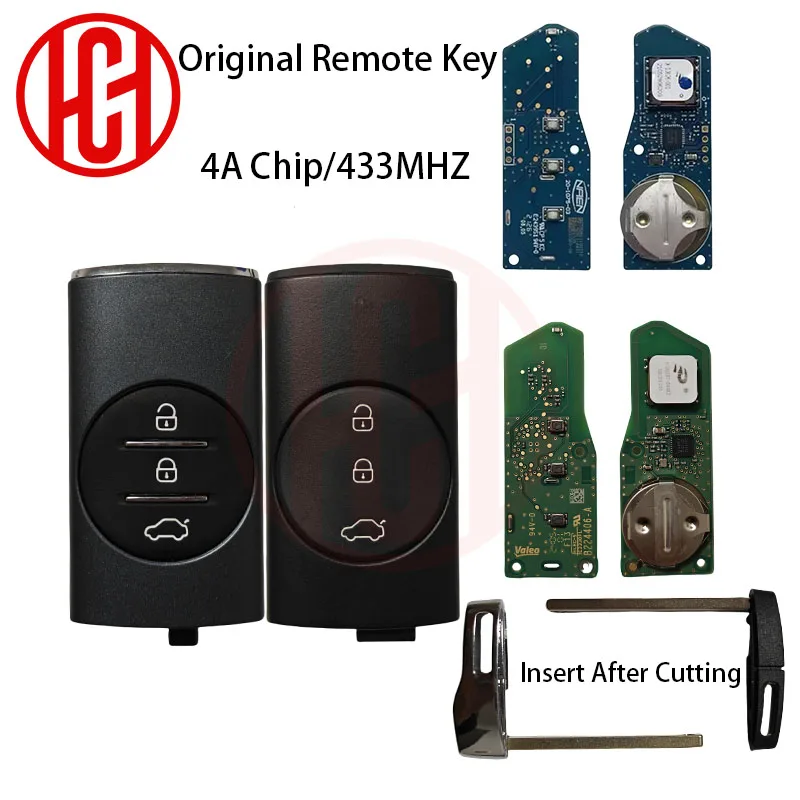 Original Car Key 4A Chip 433MHz Keyless Go Car Remote Key For Chery New Tiggo 3X 5X 7 Plus 8 Plus Exeed Vantas TX TXL LX