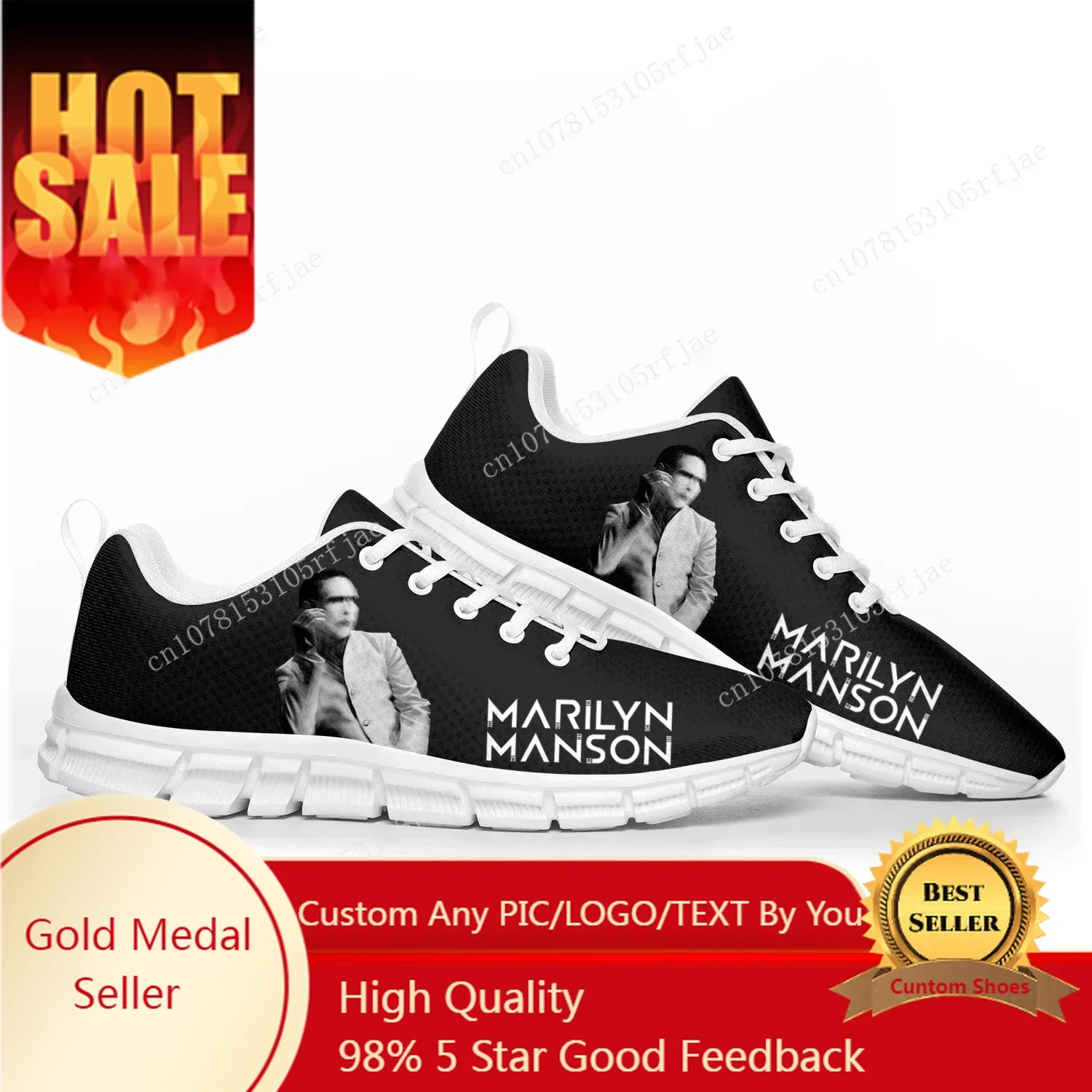 

Rock Band Music Singer Marilyn Manson Sports Shoes Mens Womens Teenager Sneakers Custom Couple Shoes