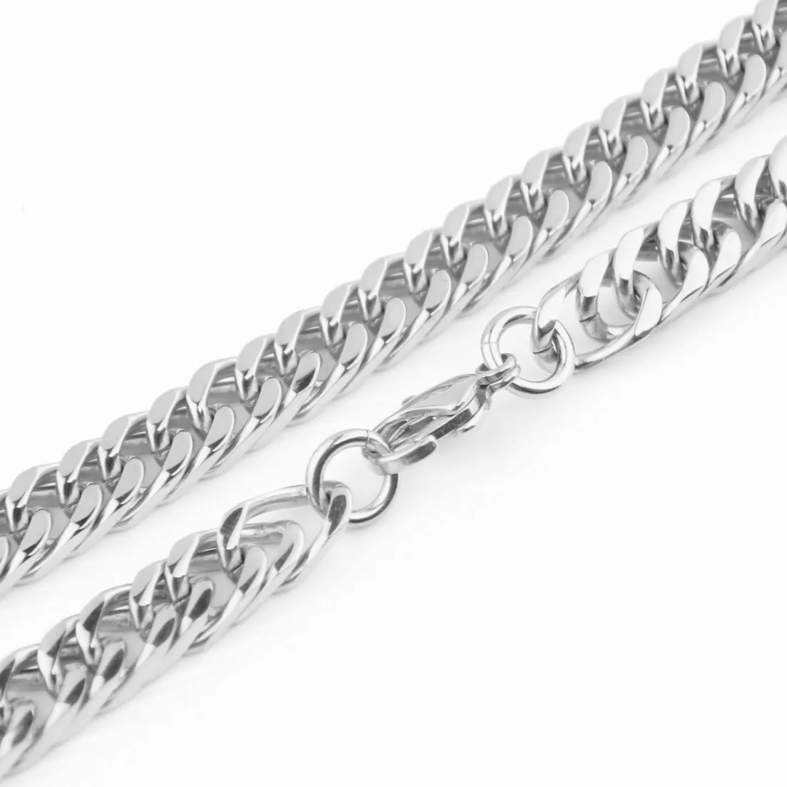 Heavy Men's 6/8/10/12/14/17/19mm Wide Silver Color Stainless Steel Curb Cuban Link Chain Necklace Choker Boys Jewelry