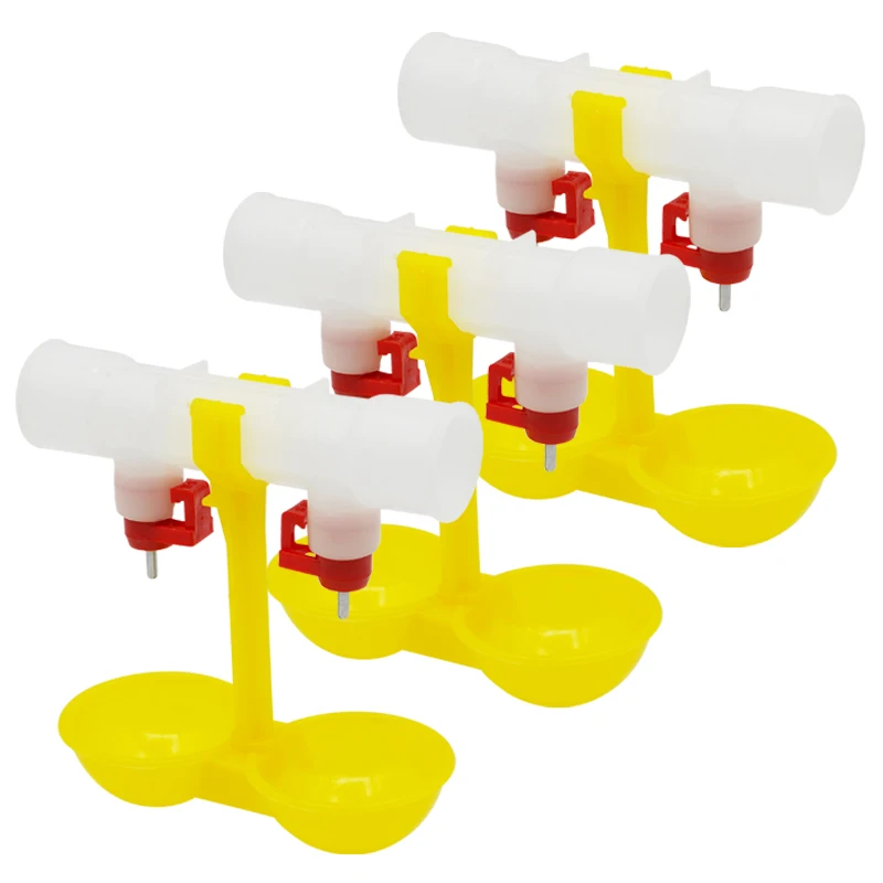 5 Pcs Chicken Drinking Fountain Double Hanging Cup Ball Nipple Drinkers 25mm Chicken Equipment Wholesale Quail Feeders