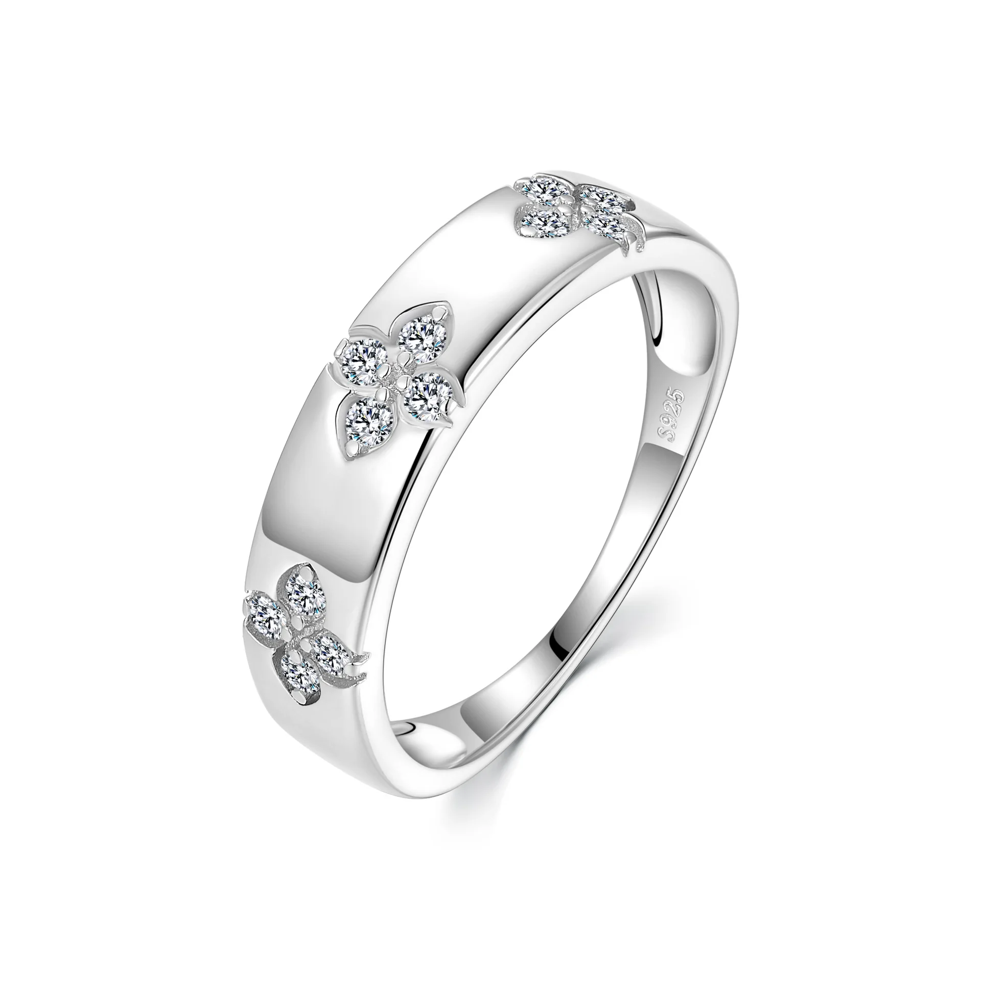 S925 Silver 0.18CTW Butterfly Moissanite Ring Women Multi Tone Stackable Jewelry Gift
