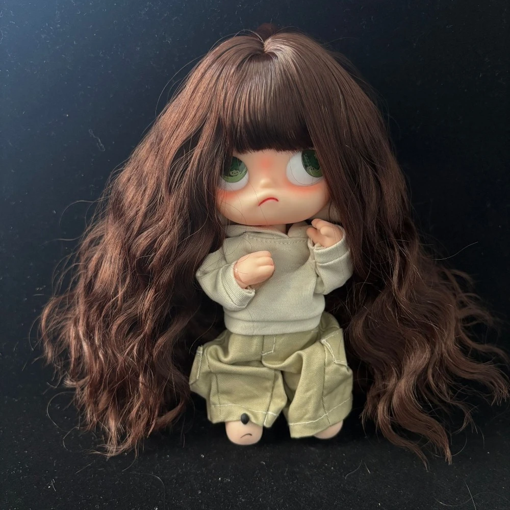 

Fashion Wave Curly Doll Wig for Blythe ZSIGA Doll 24.5-26.5cm Head Circumference Full Bangs Long Hair DIY Doll Accessories Toys