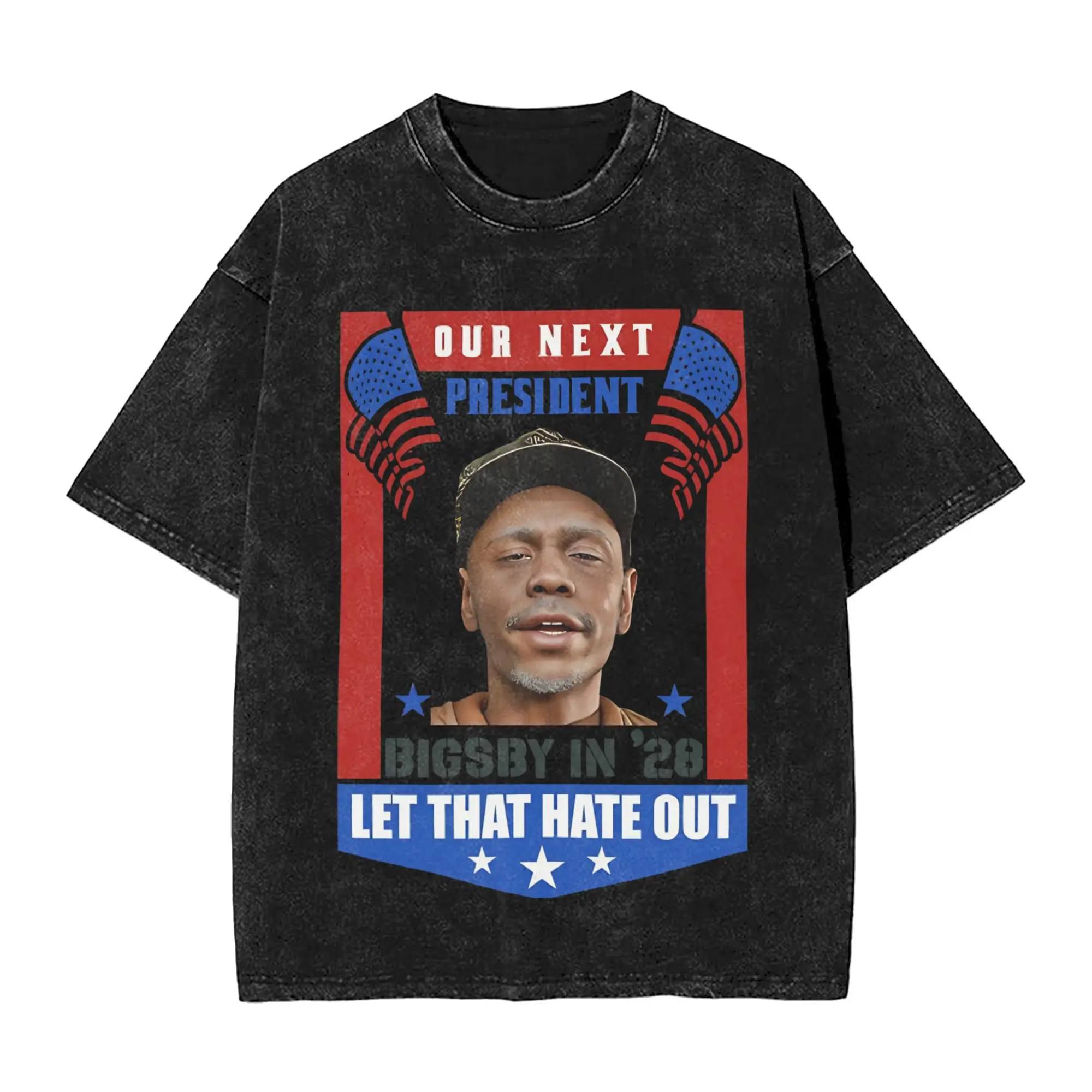 Clayton Bigsby Our Next President 2028  Washed T Shirts Streetwear T-Shirts  Tees Tops for Men Women 100% Cotton Oversize Summer