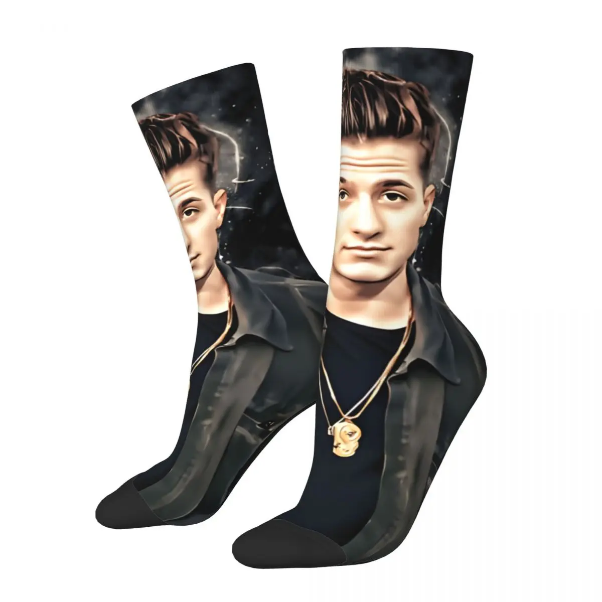 Funny Happy Funny Men's Socks Vintage Harajuku C-Charlie Puth Street Style Novelty Casual Crew Crazy Sock Gift Printed