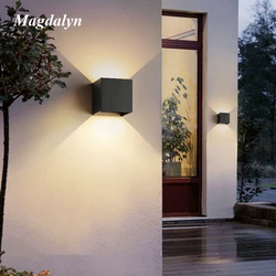 Magdalyn lâmpada de parede ao ar livre alumínio casa decoração varanda arandela para cima para baixo construção luminárias nordic interior à prova dwaterproof água led luz