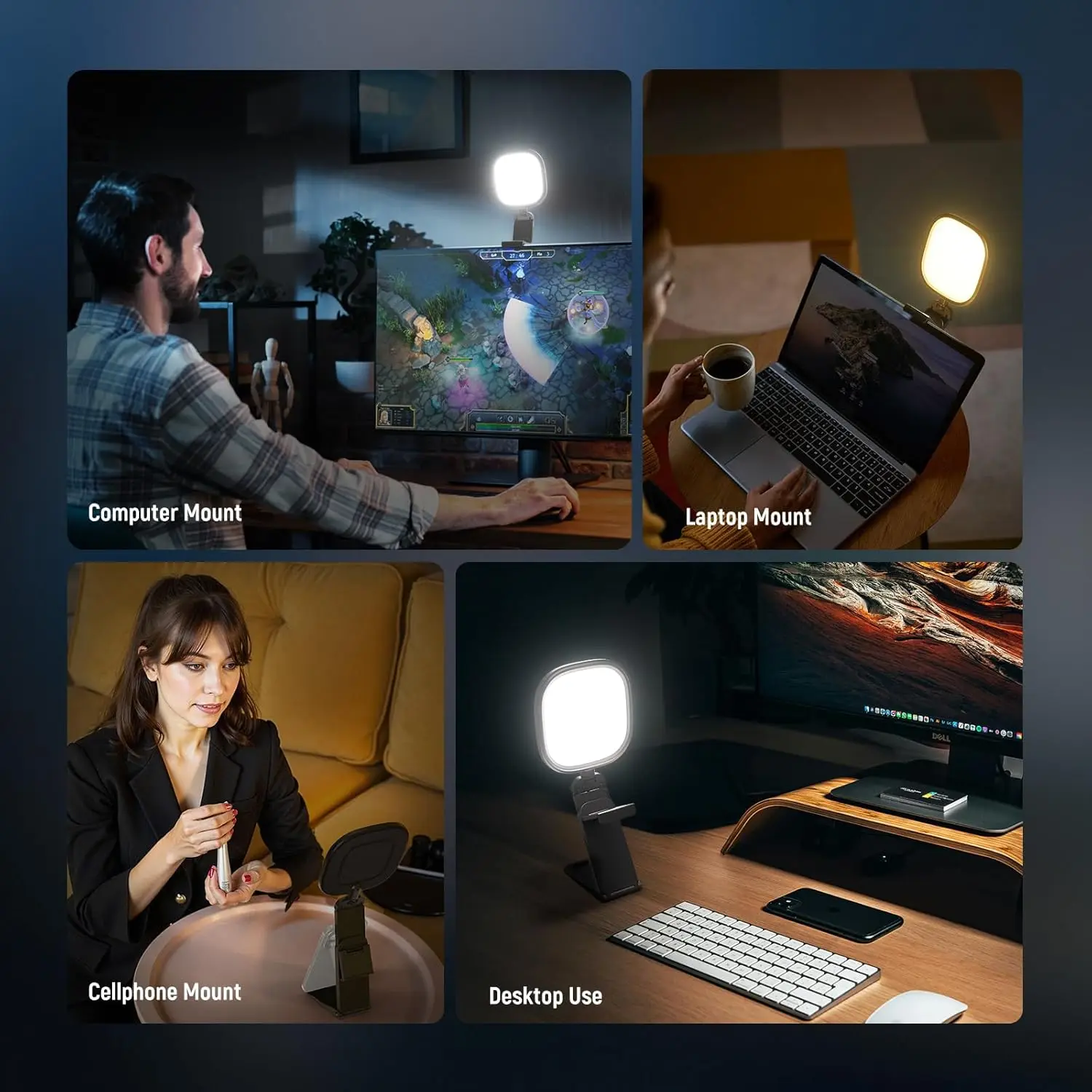 NEEWER Basics شريط إضاءة شاشة 5 بوصات 10 وات مع حامل، لوحة LED USB مضاءة بحافة ثنائية الألوان، CRI95 إضاءة مصباح مكتبي بشاشة كاملة #5