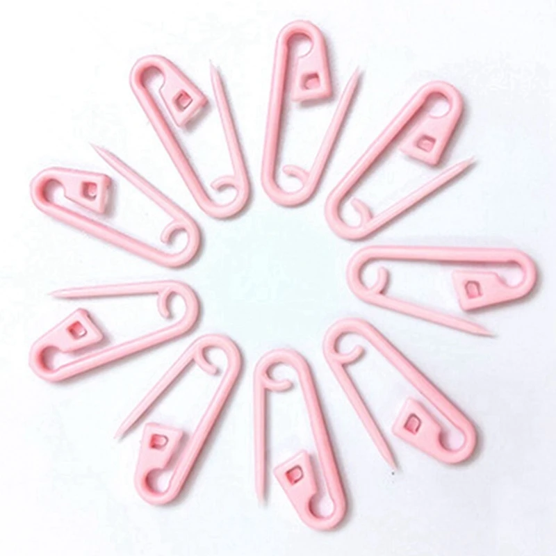 400PCS Color Plastic Safety Pin 2.3 Cm Black And White Rose Red Yellow Blue Green Small Mark Plastic Plastic Pin