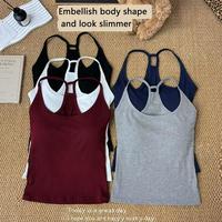 Halter Base Tops Suspender Vest Hot Girls T-shirt With Chest Pads Slim Summer Backless Female Tops Pure Desire Women Top