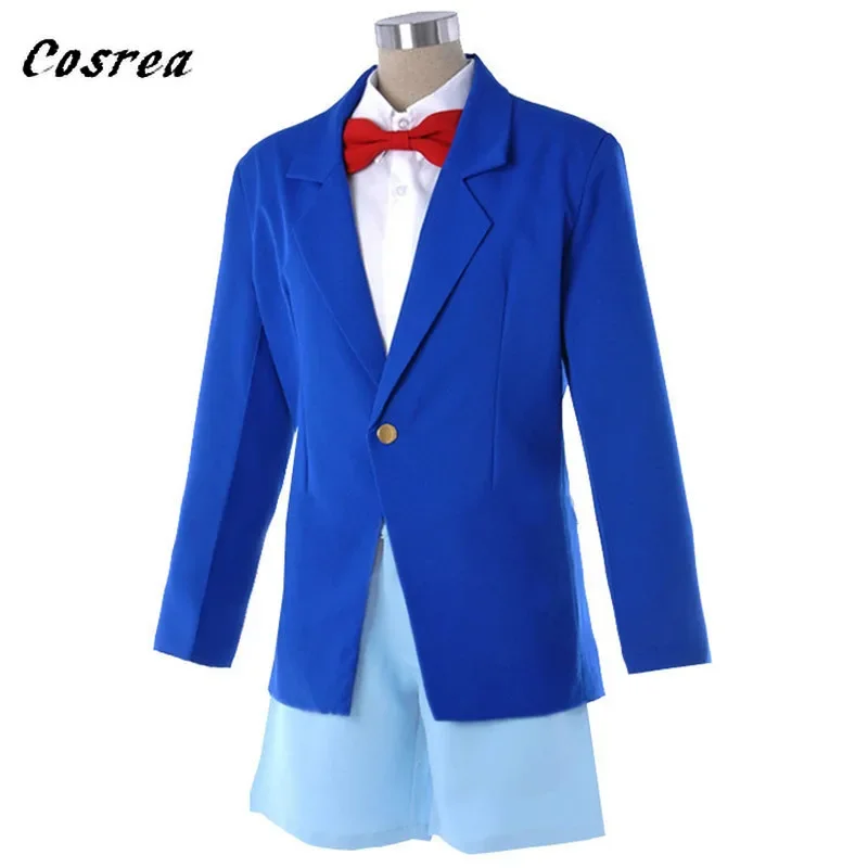 Crianças adulto anime detetive conan caso fechado conan edogawa edogawa konan cosplay traje uniforme define casaco shorts para homens