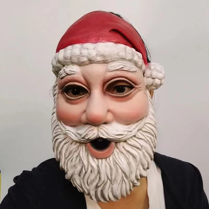 Rubber Santa Claus Whole Face Masks Fashion Halloween Carnival Christmas Festival Cosplay Funny Show Party Stage New Shoot Video