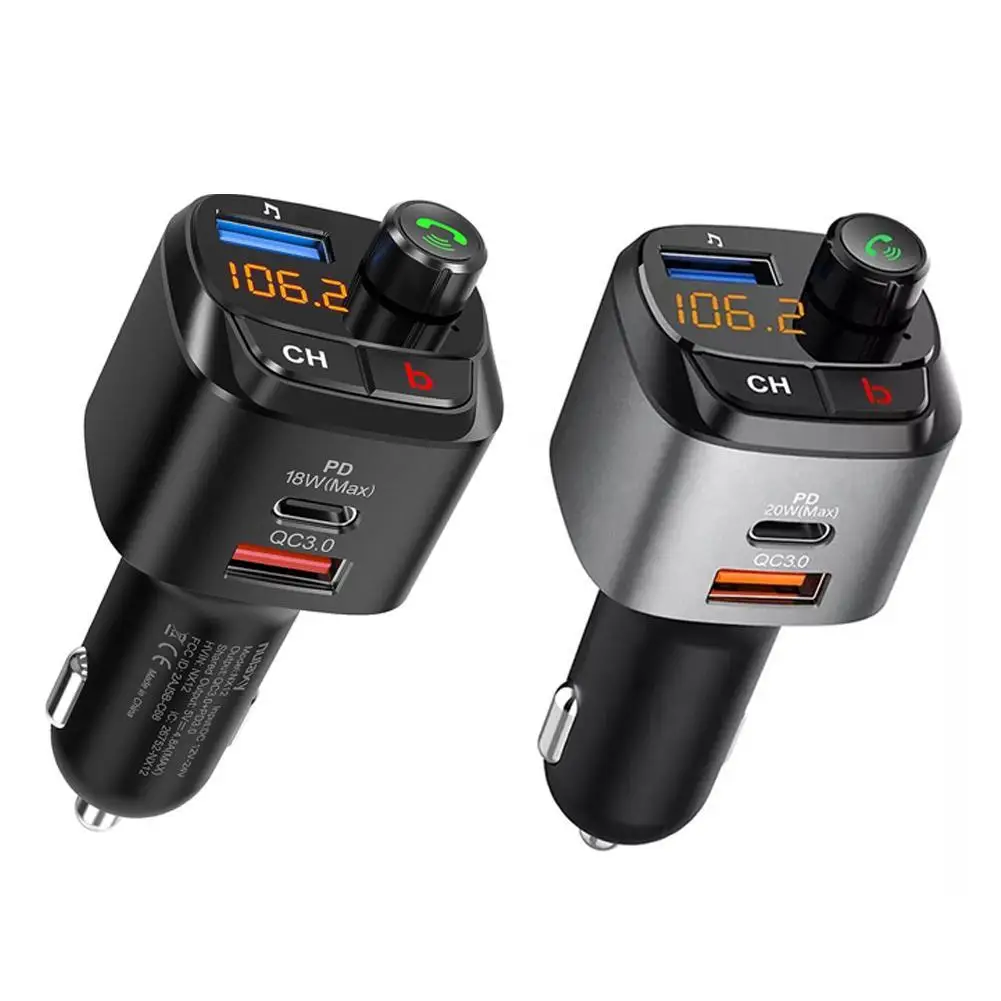 

Bluetooth Car FM Transmitter Handsfree MP3 Music Player PD18W QC3.0 Super Fast Charge Adapter Car Accessories