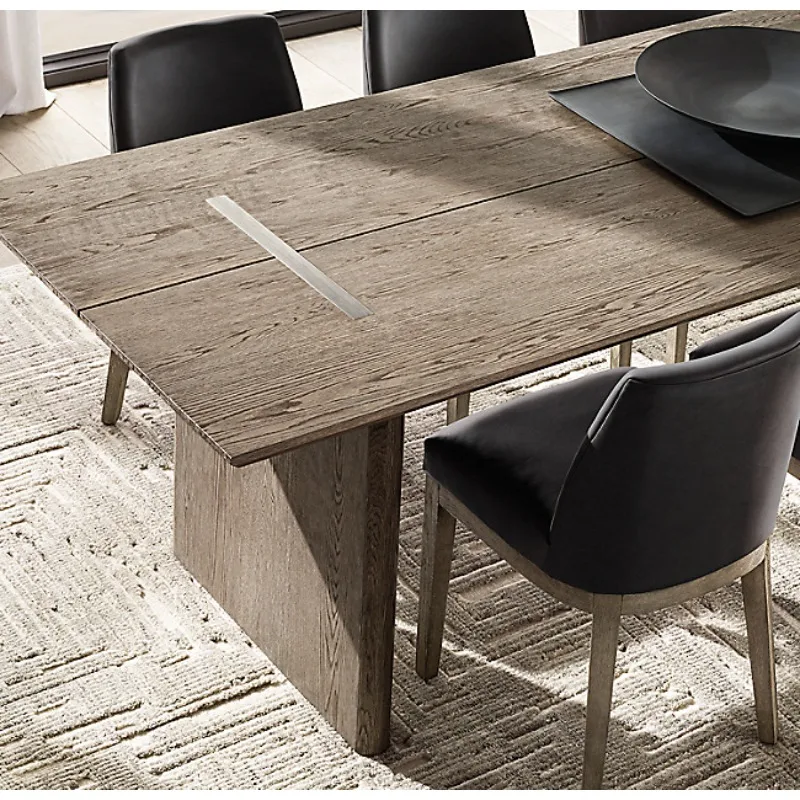 Italian light luxury solid wood dining table Nordic minimalist villa western dining table