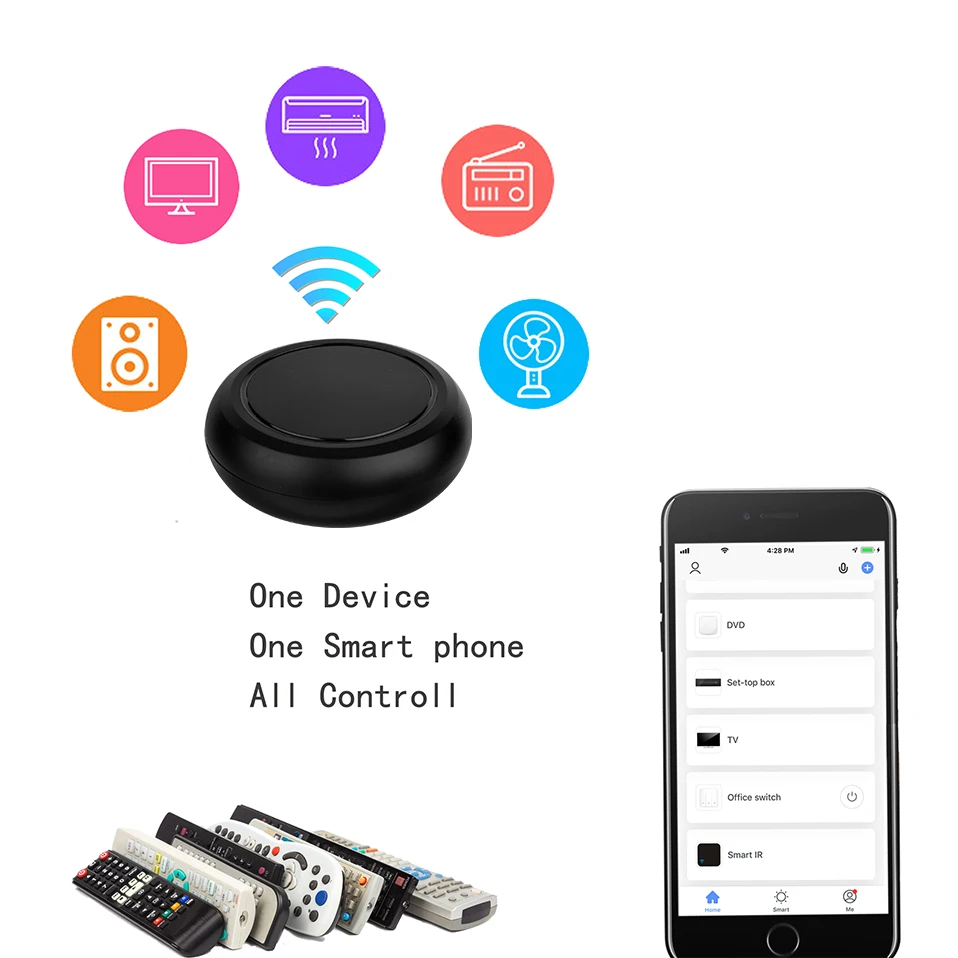Tuya Smart Life APP IR Remote Control WiFi Home for Air Conditioner ALL LG TV Garage Door Support Alexa,Google
