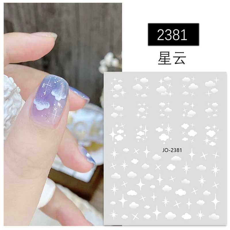 3d Süßigkeiten Farben lieben Herzen Sterne Wolken Formen Nail Art Aufkleber selbst klebende Schieber Nagel Aufkleber Dekoration Maniküre Zubehör