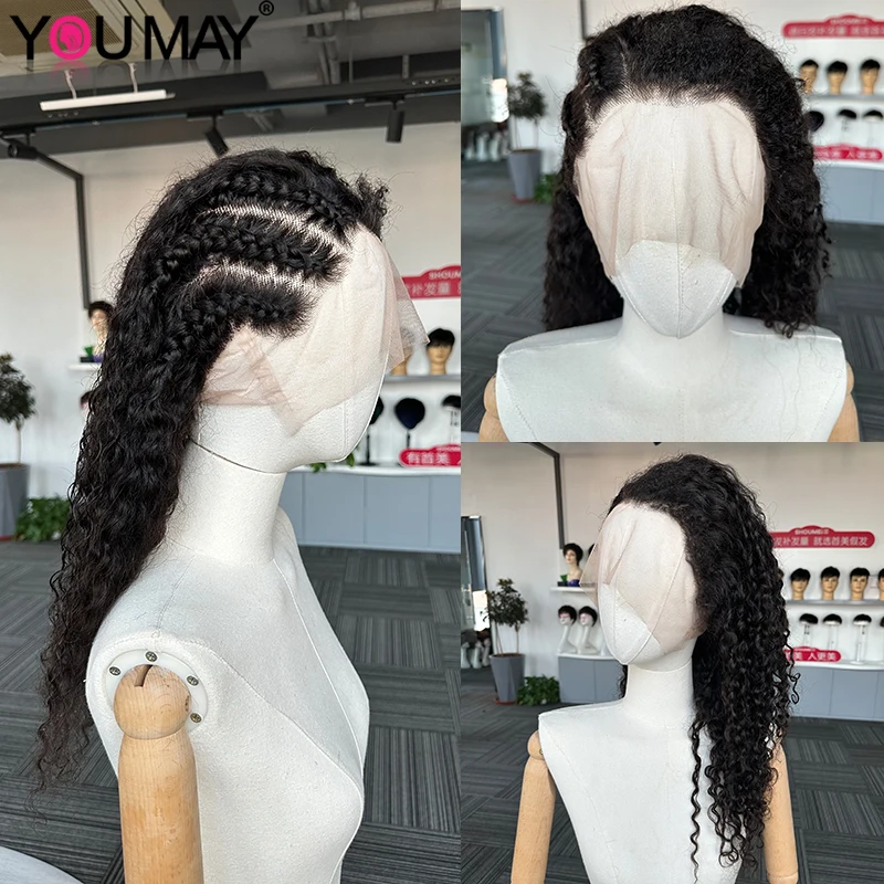 Curly Style Full Lace Human Hair Wig Braiding On Side Curly Hair Full Lace Brazilian Remy Hair For Black Women Youmay Virgin