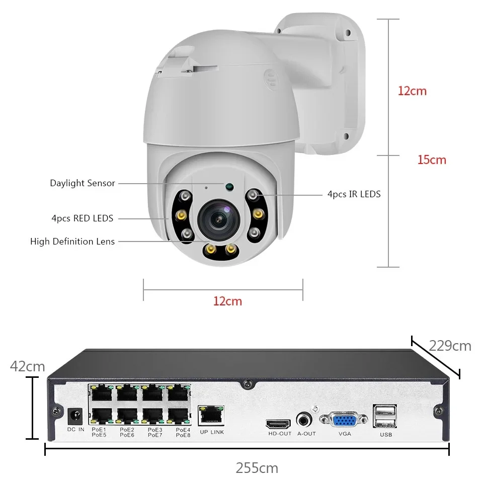 Inicio 16 canales H.265 al aire libre con cable 3mp Poe Nvr Kit Cctv vigilancia Ip sistema de cámaras de seguridad con micrófono