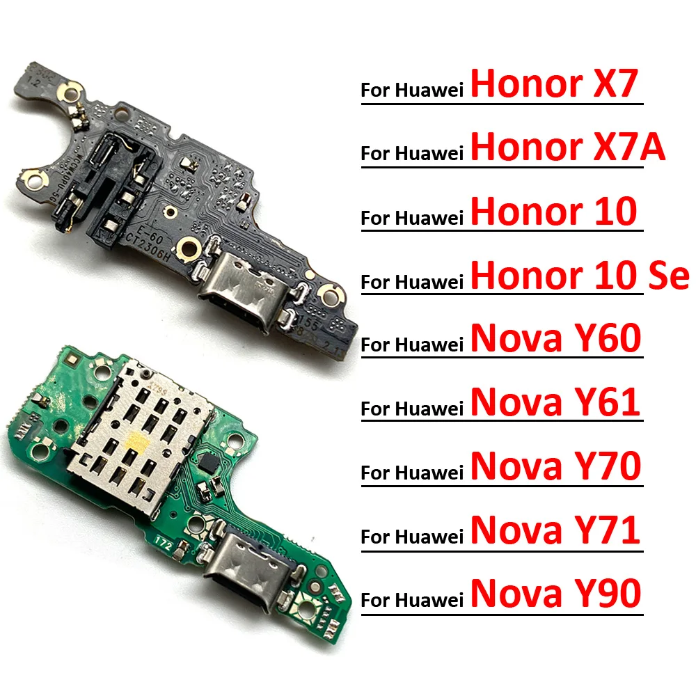 

USB-порт для зарядки, разъем для микрофона, док-станции, гибкий кабель для Huawei Honor X7 X7A Nova 10, Y60 Y61 Y70 Y71 Y90