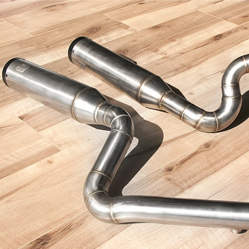 New Dual Outlet Full Exhaust Pipe High Power Upgrade Fit Softail Street Bob Low Rider Performance Muffler Deep Rumble Sound