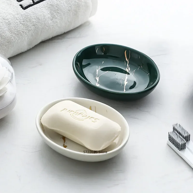 Ceramiczne przybory toaletowe zestaw łazienkowy marmurowy kubek porcelanowy uchwyt na szczoteczki do zębów/dozownik do mydła/taca dekoracja łazienki akcesoria — zdjęcie 7