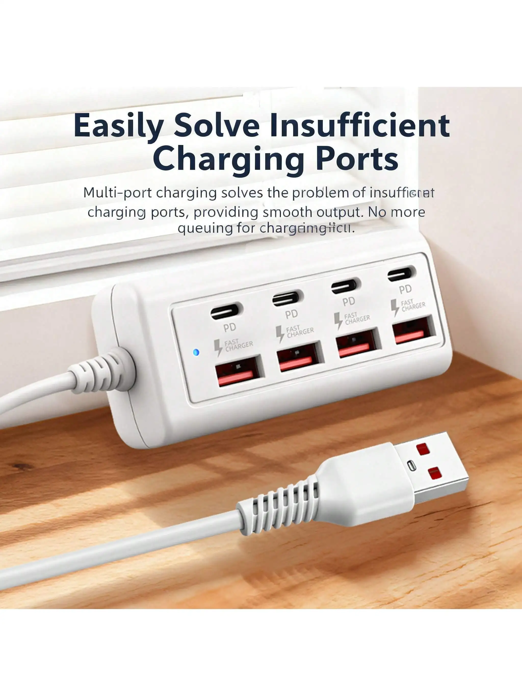 

8-портовый USB-адаптер с выходной мощностью 25 Вт, зарядная станция для мобильных телефонов и ноутбуков