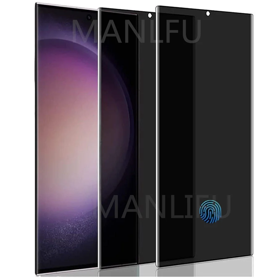 Anti-Spy Tempered Glass for Samsung Galaxy S23 S22 Ultra Privacy Screen Protector Support Fingerprint Unlock Screen Protector