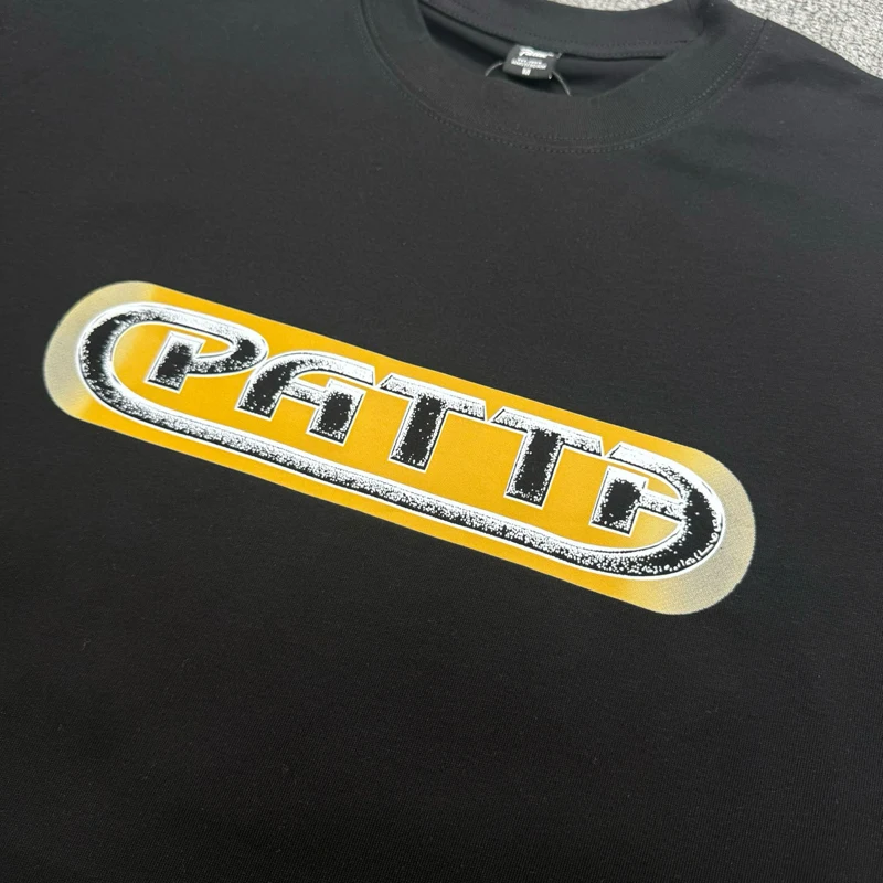 Real Photo PATTA Crewneck T Shirts Summer Casual Simple Letter Print Short Sleeve Men Loose Fashion New Patta Tees