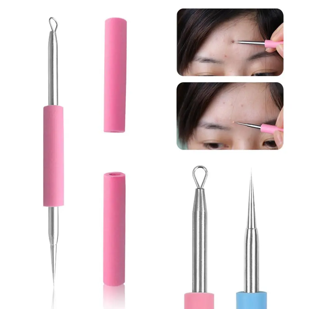 Double Head Facial Pore Cleaner Pimple Remover Acne Pimple Extractor Blackhead Acne Needle Pimple Removing Acne Remover Needle