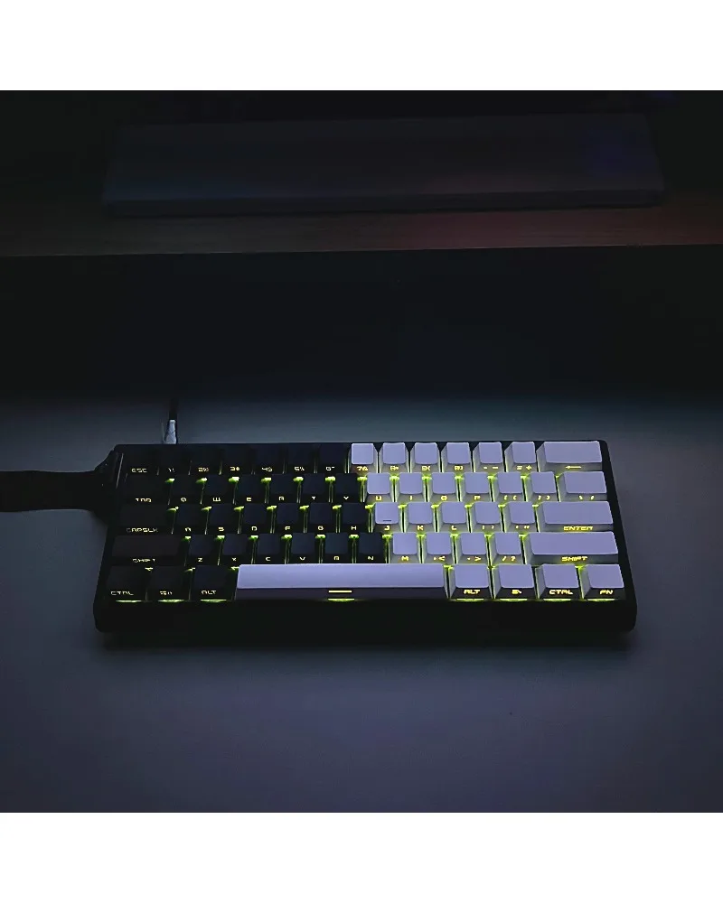 

dark grey solid color pbt dye sub keycaps full set oem profile for mechanical keyboards
