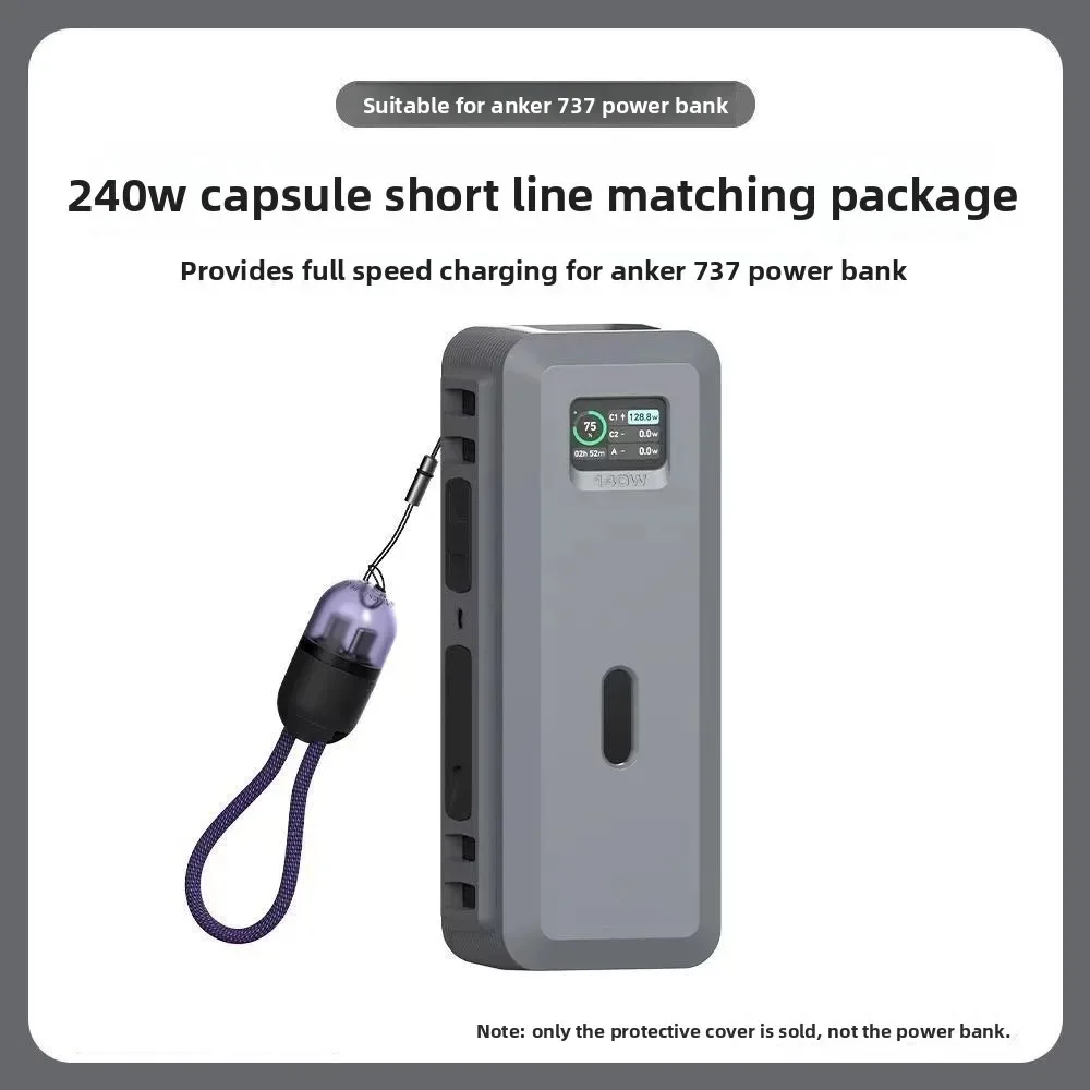 For Anker 737 Power Bank 140W 24000mAh - Versatile Silicone Protective Case With Card PIN Storage Bag