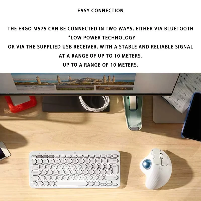 НОВАЯ беспроводная трекбольная мышь Logitech ERGO M575S с Bluetooth для офисных компьютеров, ПК с прецизионным рисунком CAD, Windows, Mac