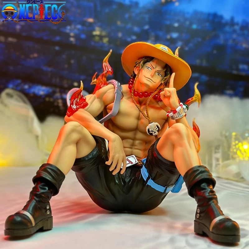 

15cm One Piece Action Figure Bt Sitting Ace Version Double Head Eagle Can Change Hands Animation Hand Model Children Toy Gift