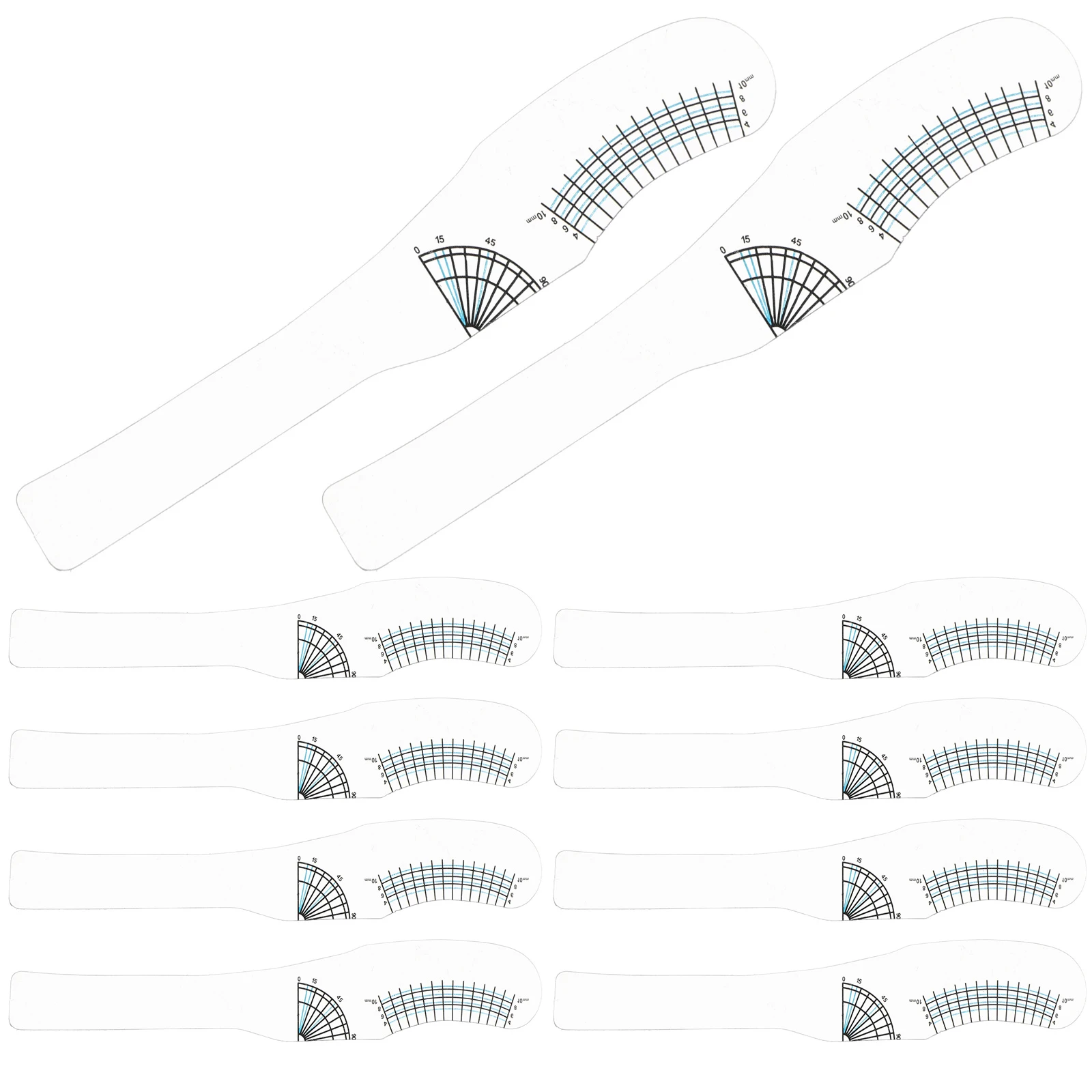 

10 Pcs Eyelash Measuring Ruler Length Tool Durable Plastic Salon Beauty Grooming Kit lash measure stuff curler ruler eyelash