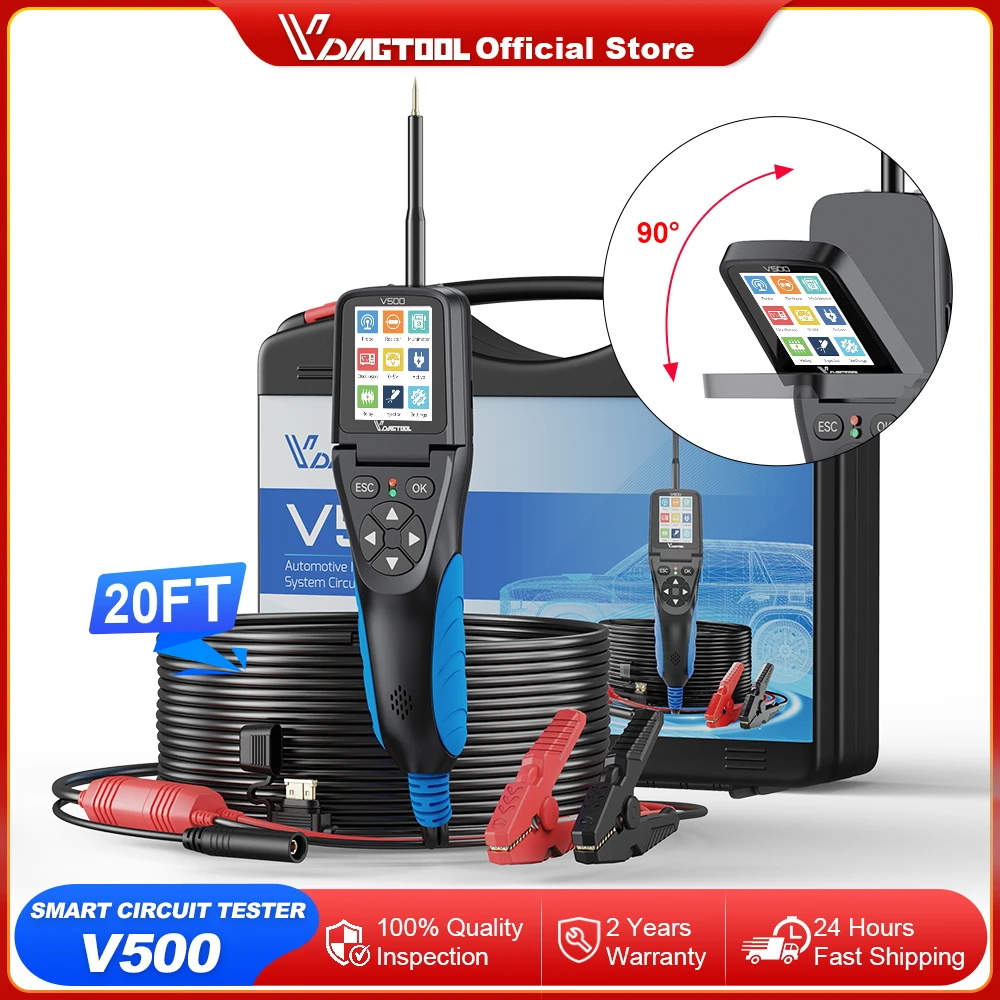 VDIAGTOOL V500 0.1~100V Circuit Probe Kit Automotive Multimeter Electrical System Diagnostic Tools Oscilloscope/Relay/Injector