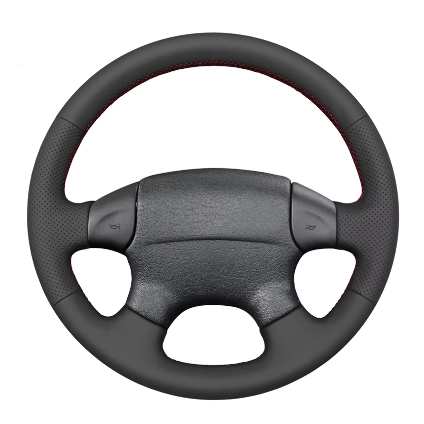 Pokrowiec na kierownicę ze sztucznej skóry w kolorze czarnym do Volkswagen VW Jetta MK3 Golf Polo GTI Passat B4 1991-1998