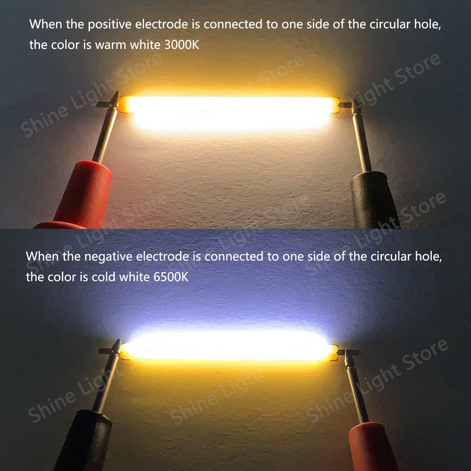 Two Color Infinite Hard Filament 54mm DC3V 100mA LED Edison Bulb Restaurant Wall Light Decoration Lamp White and warmwhite