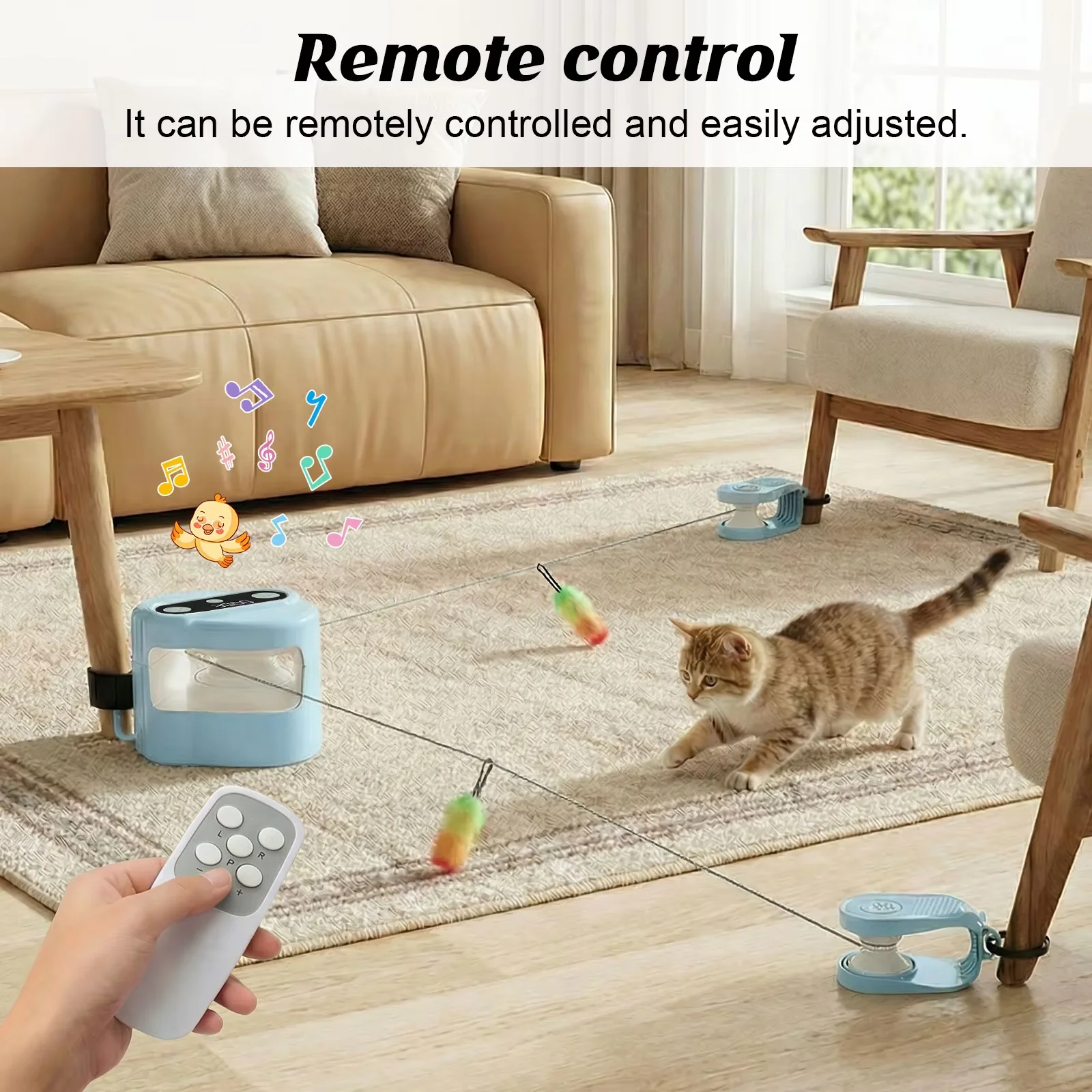 Jouet de course pour chat télécommandé, vitesse réglable, jouet automatique de poursuite pour chat, jeu de course pour chat avec itinéraire personnalisable, jouet interactif pour chat rechargeable par USB