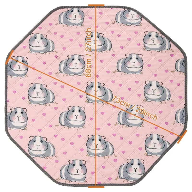 68×73cm Octagonal Reusable Dog Pee Pad Quilted Absorbent Training Mat Anti-Slip Waterproof Leak Proof Pet Liner for Puppy Cat