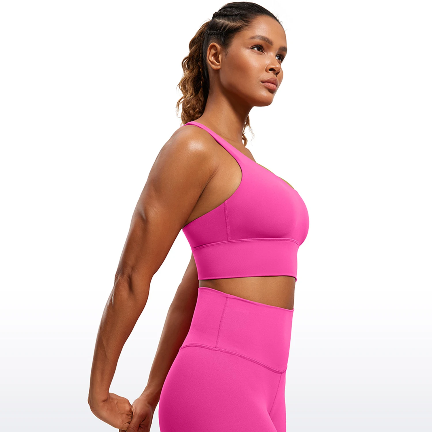 Crz Yoga Damen Riemchen Longline Sport BH-Wirefree Criss Cross gepolsterte Crop Tank Top Workout Yoga BHs