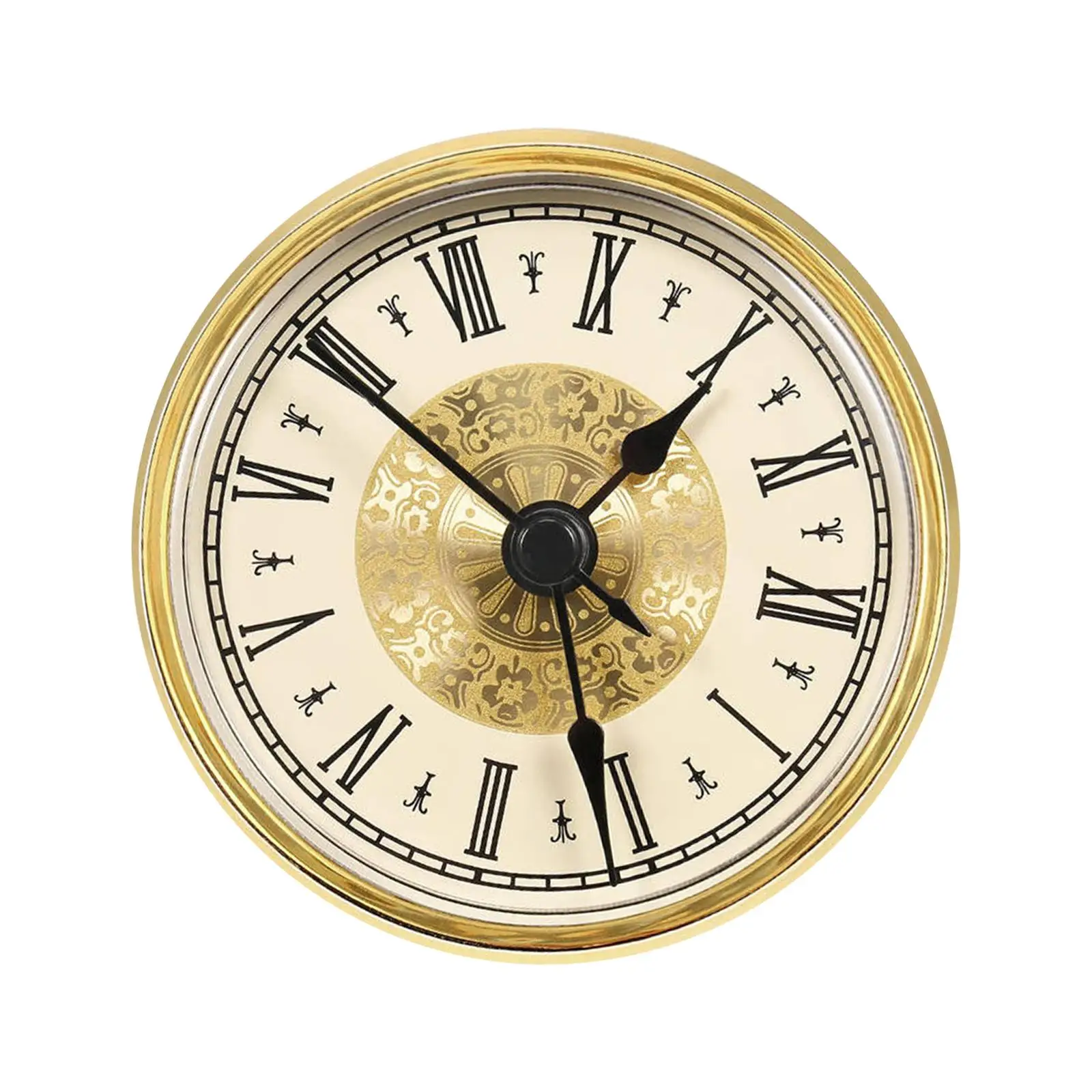 Clock Insert Gold Bezel Classic Miniature Clock Fit up 2.8 inch for Classroom Restaurant Living Room Meeting Rooms Guest Room