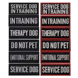 Service Therapy Dog In Training Emotional Support Fabric Stickers Embroidered Hook Loop Patch,Tactical Morale Badges for Vest