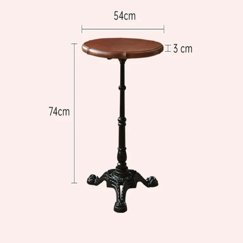 

LH retro solid wood small round table coffee shop table and chairs rectangular negotiation home balcony leisure