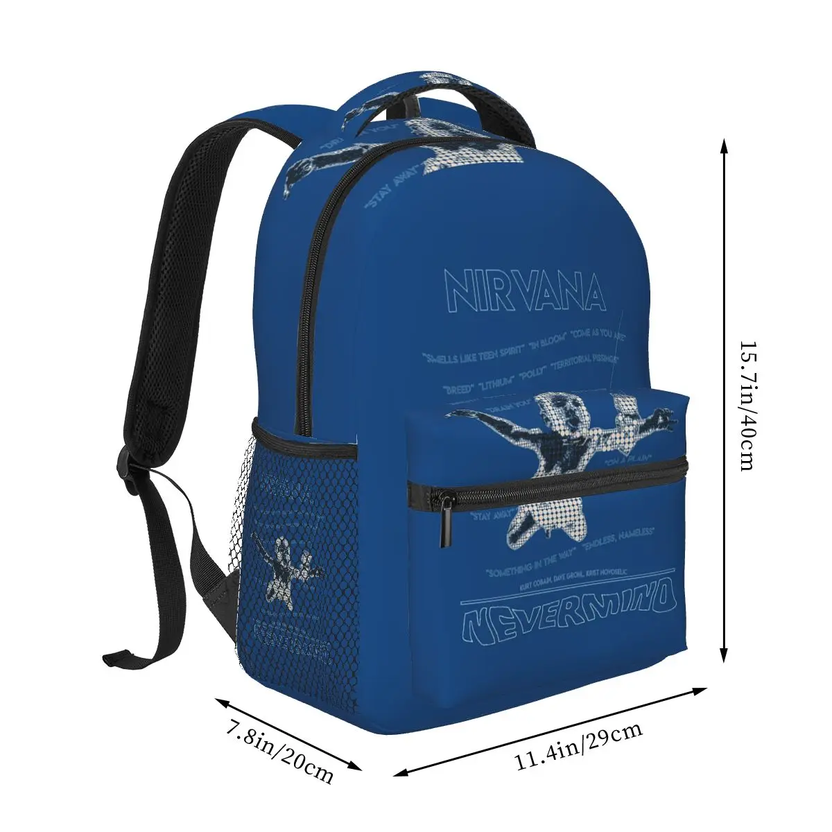 Band Nirvana In Utero Album Student Backpack School Bag Hiking Travel Daypack for Boys Girls Fashion Bookbag Shoulder Bags