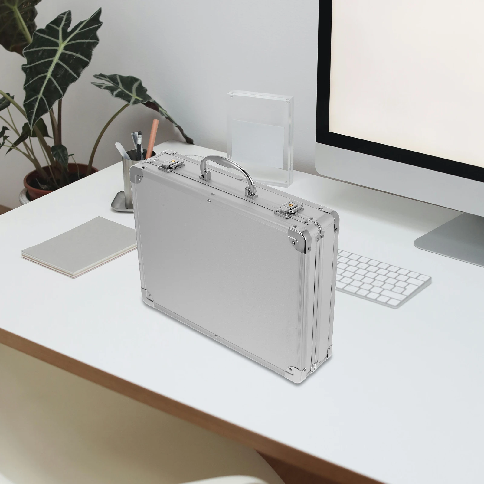 

Anti Shock Aluminum Tool Box 05 White Right Angle 29x16x7cm Large Capacity Handheld Travel Suitcase Storage for Tools Tablets