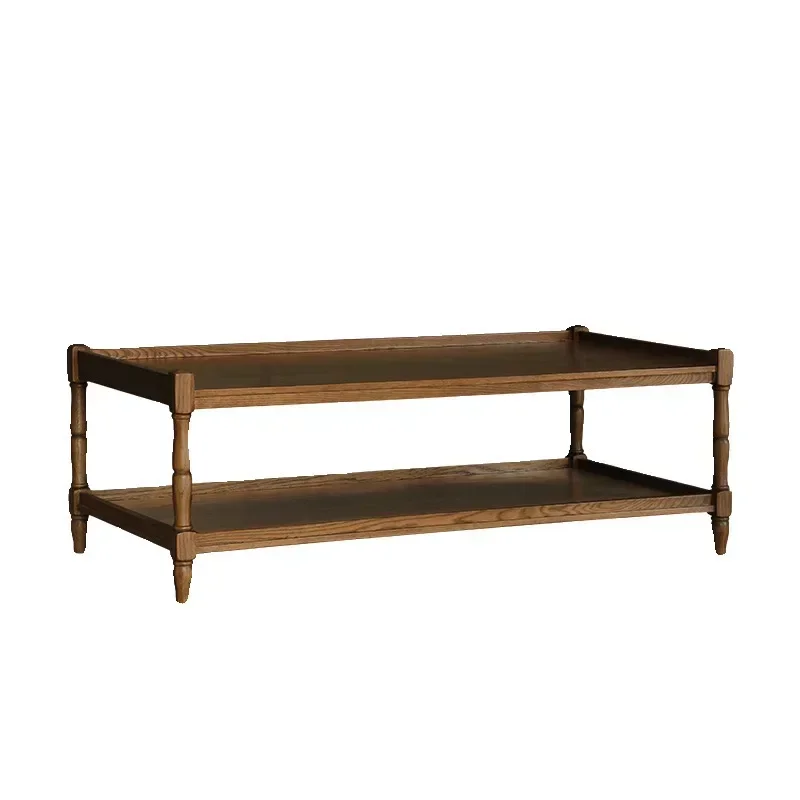 Nordic country living room rectangular coffee table solid wood storage tea  log coffee