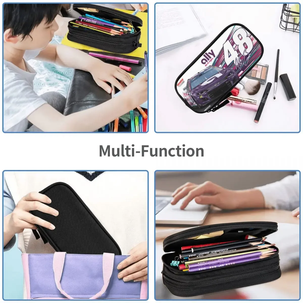 Alex Bowman 48 Big Capacity Pencil Pen Case Office College School Large Storage Bag Pouch Holder Box Organizer