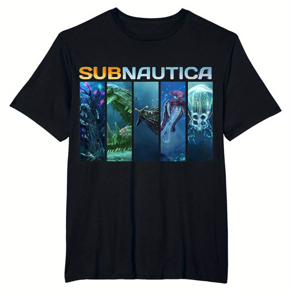 Subnautica Game T-Shirts Subnautica-Themed Collectible Apparel Featuring Iconic Survival Designs Casual Crew Neck Short-Sleeve
