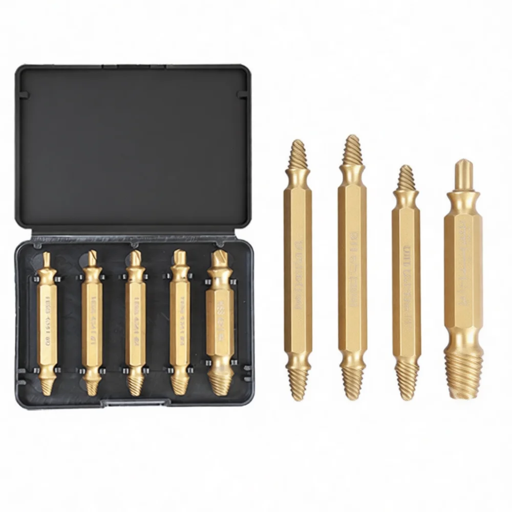 Manual Screw Extractor Stripped Bolt Remover Tool Kit Damaged Fastener Removal Carbon Steel Mechanic Hardware Repair Set